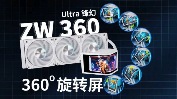 大众配资 冷头 OLED 曲屏可自由旋转，先马推出 ZW360 Ultra 锋幻一体水冷
