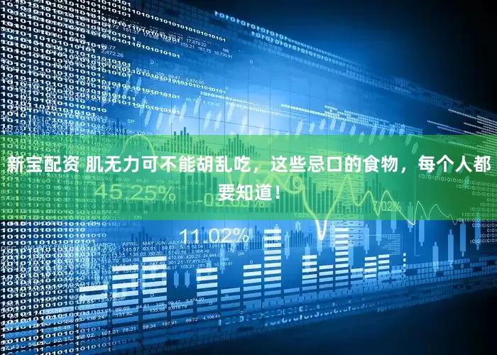 新宝配资 肌无力可不能胡乱吃，这些忌口的食物，每个人都要知道！