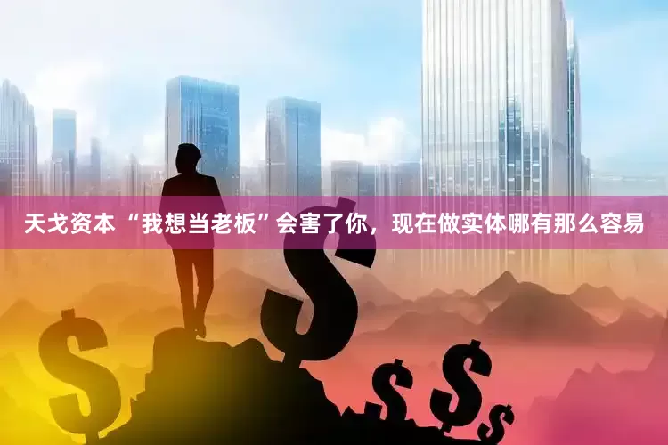 天戈资本 “我想当老板”会害了你，现在做实体哪有那么容易