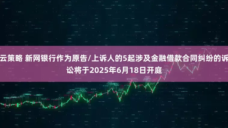 云策略 新网银行作为原告/上诉人的5起涉及金融借款合同纠纷的诉讼将于2025年6月18日开庭